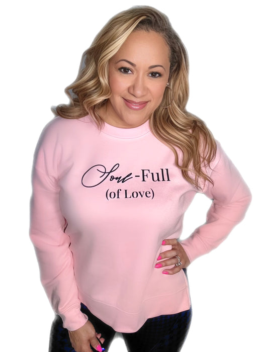 "Soul-Full of Love" Side Zipper Crew Sweatshirt (Women's)