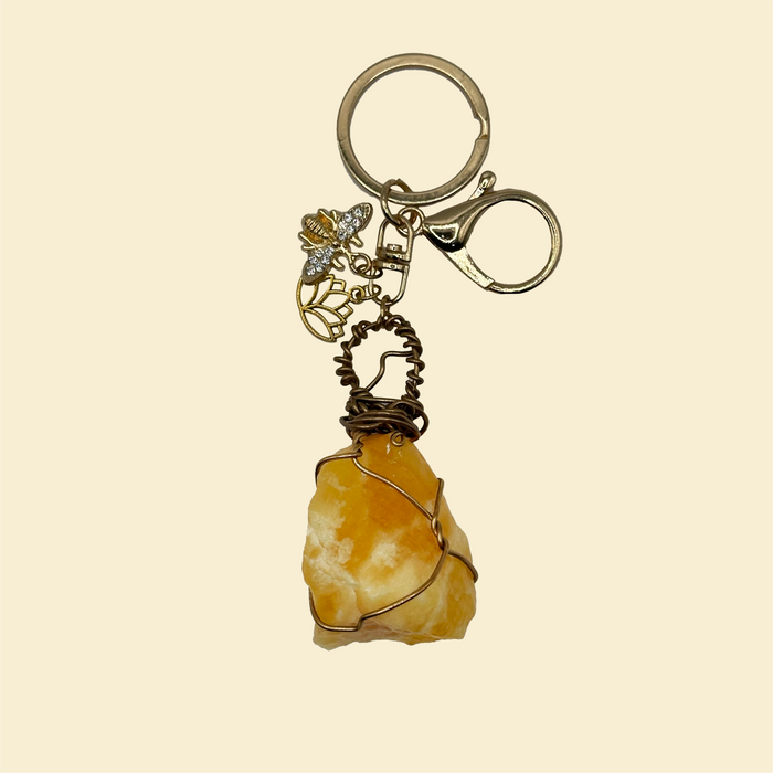 "Soul Motivated & Energized" Orange Calacite Keychain / Bag Charm