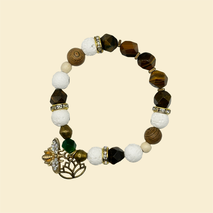 "Soul Courageous & Protected" Tiger Eye Bracelet (Luxe)