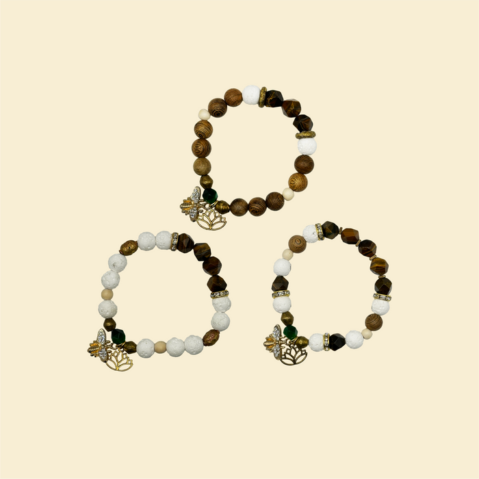 "Soul Courageous & Protected" Tiger Eye Bracelet Set