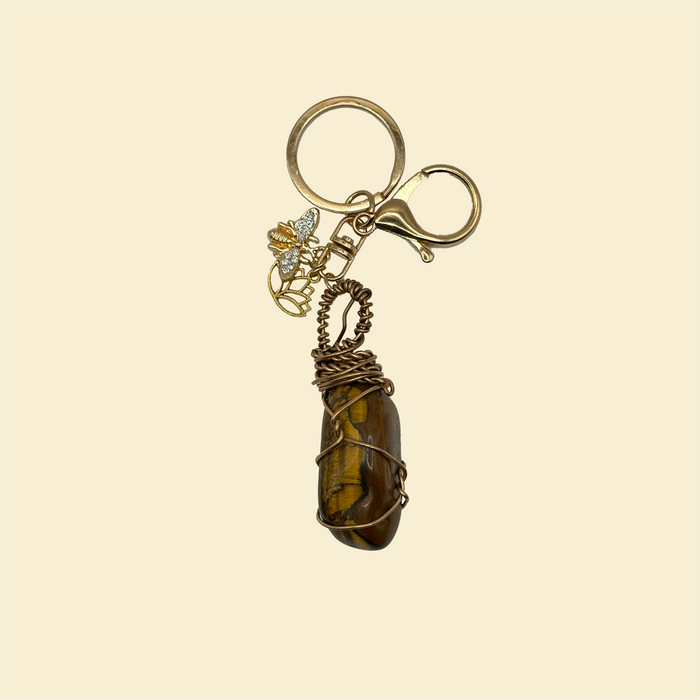 "Soul Courageous & Protected" Tiger Eye Keychain / Bag Charm